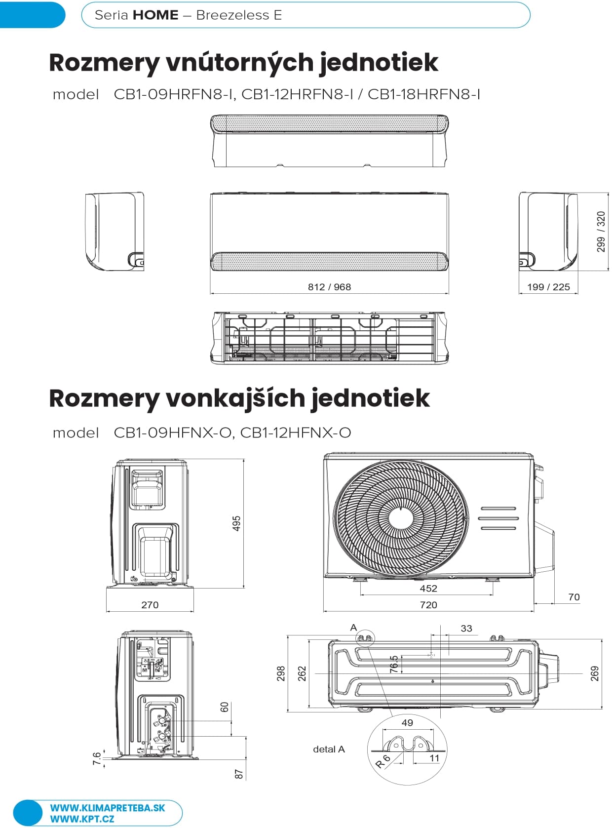 rozmery Midea Breezeless E